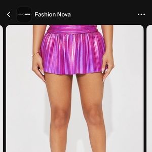 Metallic Pink Fashion Nova Mini Skirt